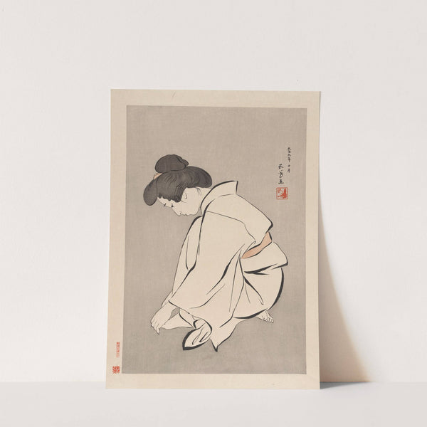 Woman cutting her toenails by Hashiguchi Goyō