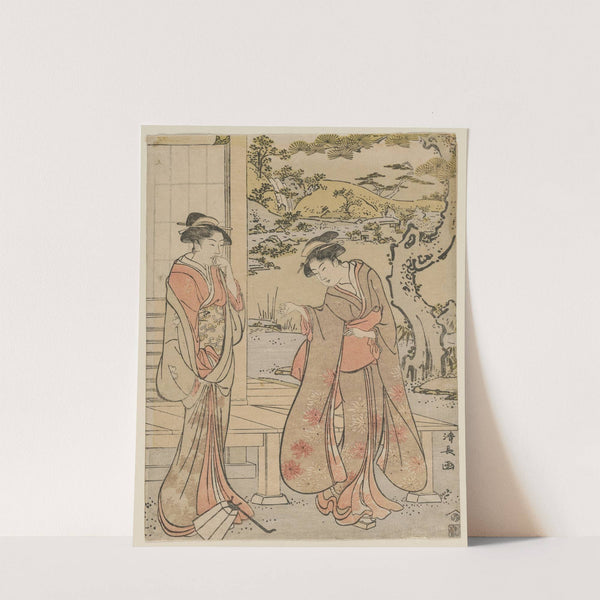 Woman Dropping a Lantern by a Porch by Torii Kiyonaga