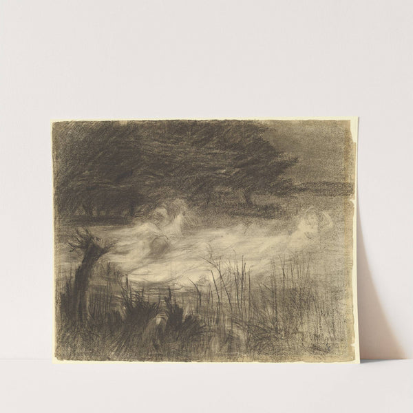 Woman Floating in a River Attended by Several Female Spirits by Frederick Trapp Friis