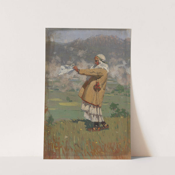 Woman from Čičmany in Folk Costume by Joža Úprka