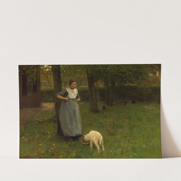 Woman from Laren with lamb by Anton Mauve