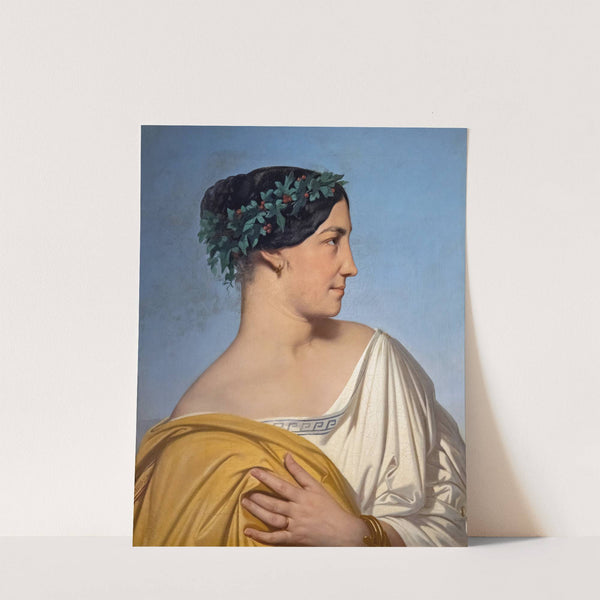 Woman head by Jean-Hippolyte Flandrin
