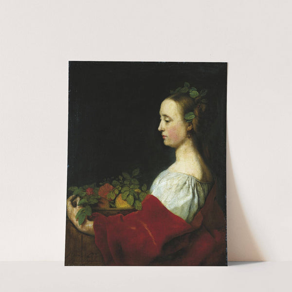 Woman Holding a Basket of Fruit by Johann Ulrich Mayr