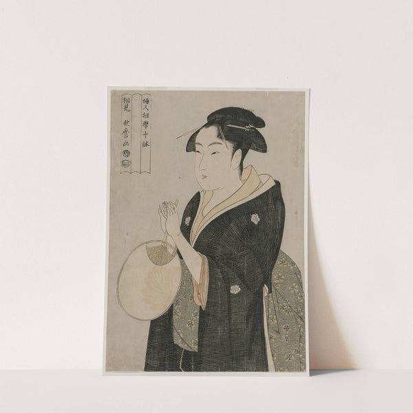 Woman Holding a Fan (from the series Ten Aspects of the Physiognomy of Women) (c. 1793) by Kitagawa Utamaro