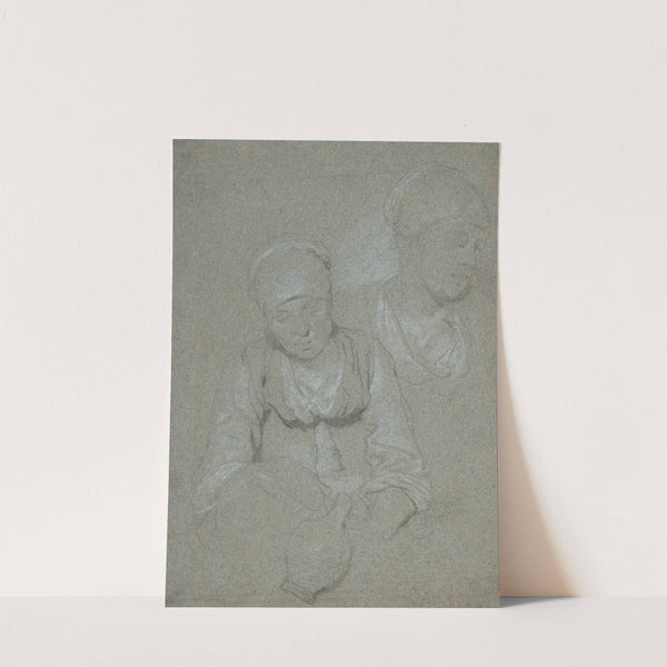 Woman Holding a Jug and a Study of her Head Seen from the Left by Cornelis Pietersz. Bega