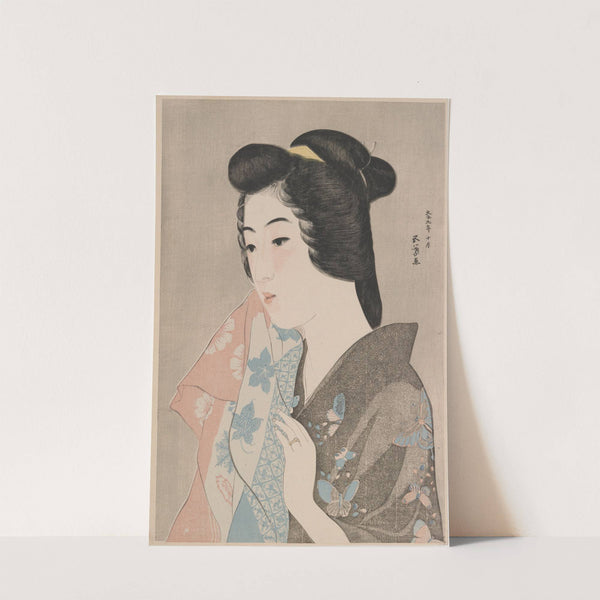 Woman Holding a Towel (1921) by Hashiguchi Goyō