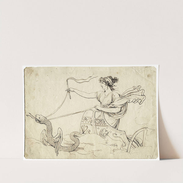 Woman in a chariot drawn by a winged snake by David Humbert de Superville