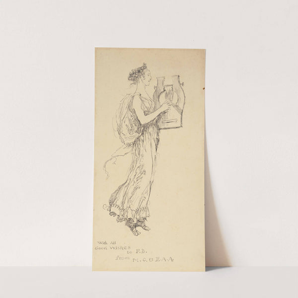 Woman in a Grecian Gown Playing a Lyre (1890–1911) by Edwin Austin Abbey