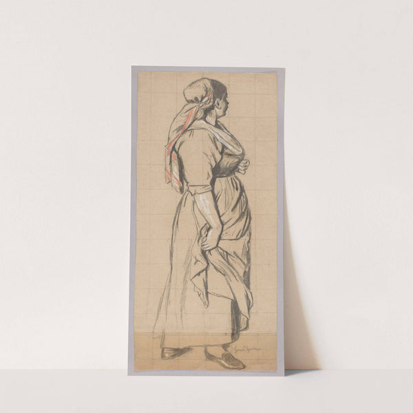 Woman in a Head Scarf, Shown in Profile (1886) by Hans Thoma