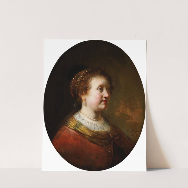 Woman in a Red Dress and Pearls by Govert Flinck