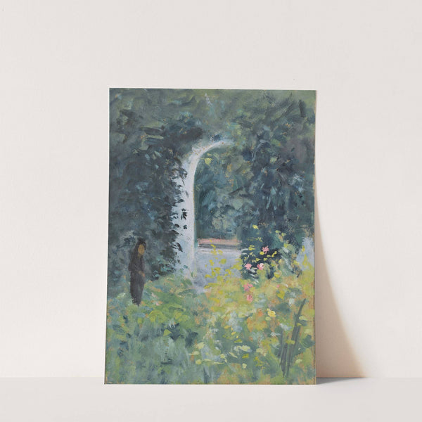 Woman in a Rose Garden by Ernst Schiess