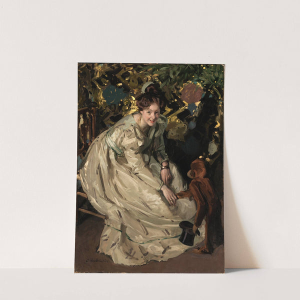 Woman in Arbor with Monkey by Claudio Castelucho