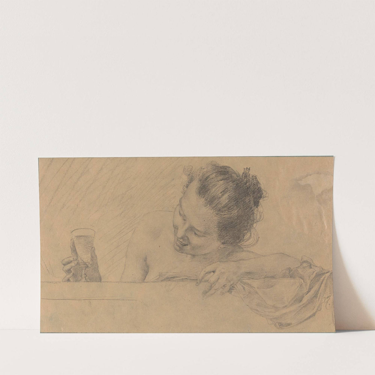 Woman in Bath, Holding a Glass of Wine (1898) by Karel Vitezslav Masek