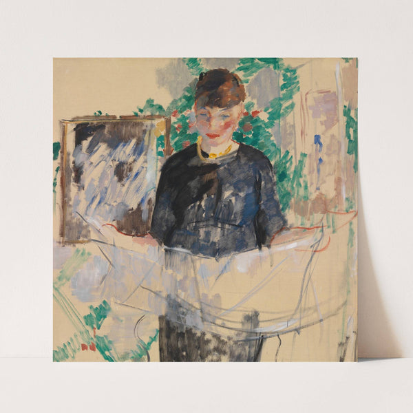 Woman in Black Reading a Newspaper (1912) by Rik Wouters