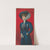 Woman in blue hat and coat with flower corsage on lapel (1908) by Sackett & Wilhelms Litho.