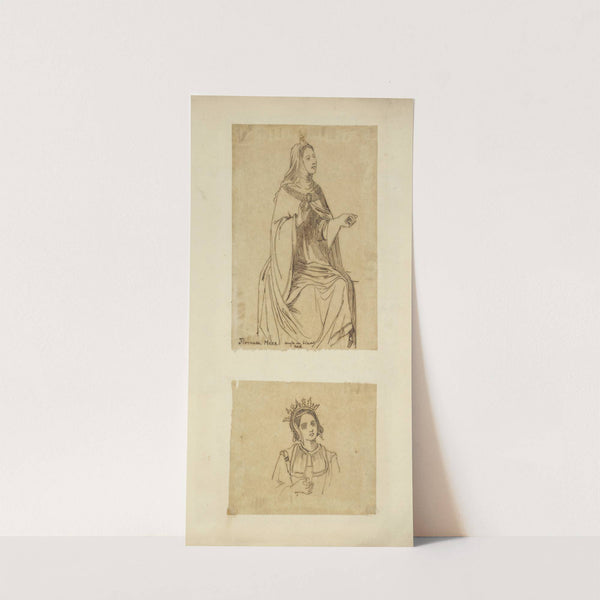 Woman in cape and cowl, Florence, MCCC; Woman wearing head piece by Stewart Watson