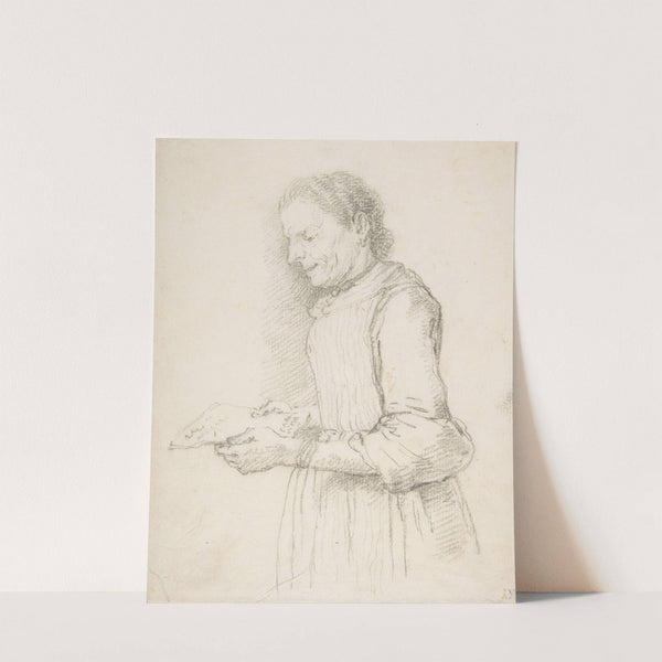 Woman in Half-Length, Profile View Facing Left and Reading a Piece of Paper Signed ‘Catarina’ (1702–88) by Francesco Zuccarelli