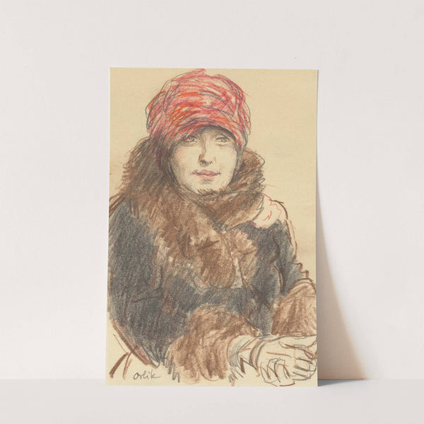 Woman in Hat and Coat (first third 20th century) by Emil Orlik