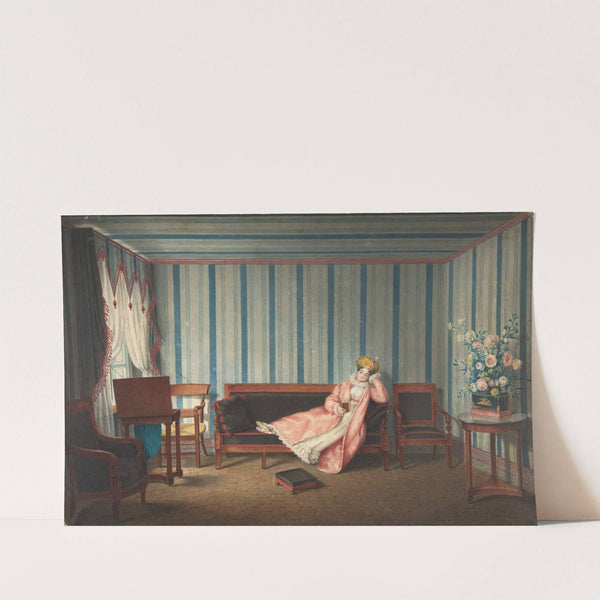 Woman in Pink Reclining on a Canape by Theodore Lebrun