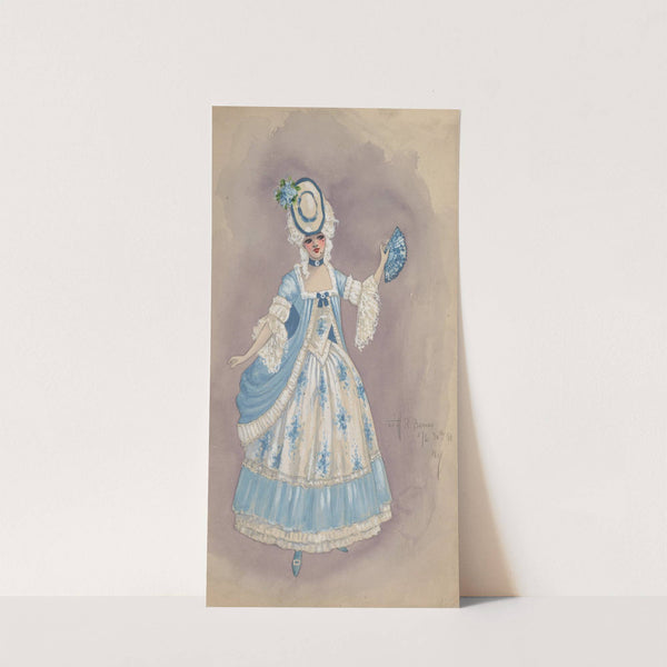 Woman in white and light blue dress by Will R. Barnes