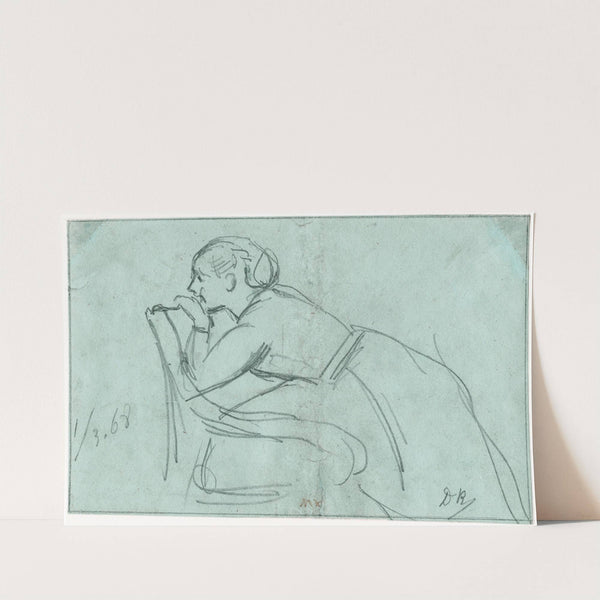 Woman leaning on a chair (1868) by David Bles