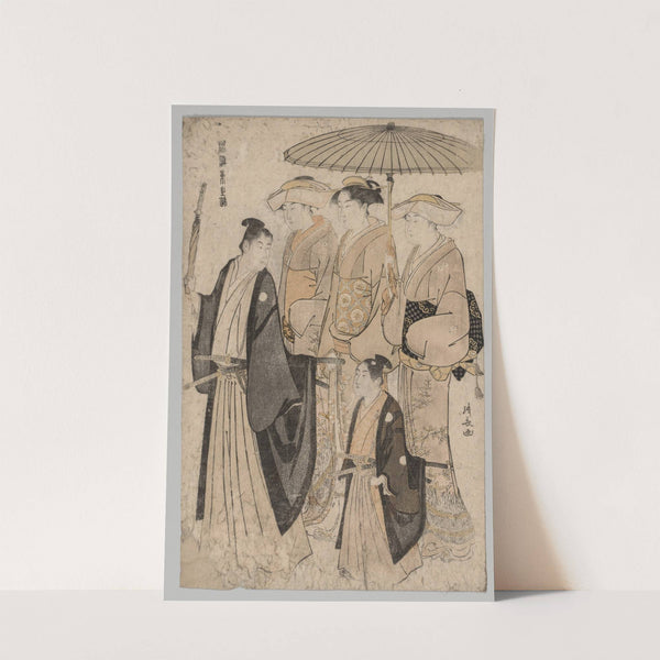 Woman of the Yoshiwara and Attendants (from the series Brocades of the East in Fashion) by Torii Kiyonaga