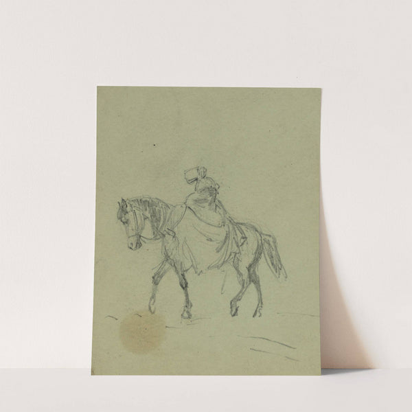 Woman on horseback by Alfred Rudolph Waud