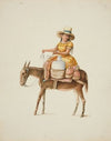 Woman on Mule Carrying Jars