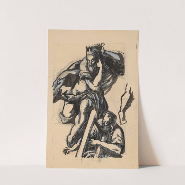 Woman Playing a Harp by Ján Novák