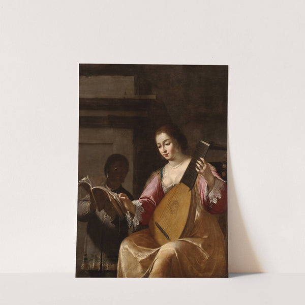 Woman Playing a Lute by Jean Daret