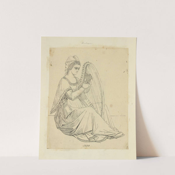 Woman playing harp, 1300 by Stewart Watson