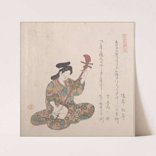 Woman Playing on the Shamisen (1815) by Kubo Shunman
