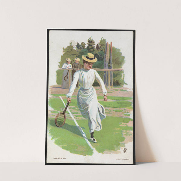Woman playing tennis by Andreas Bloch