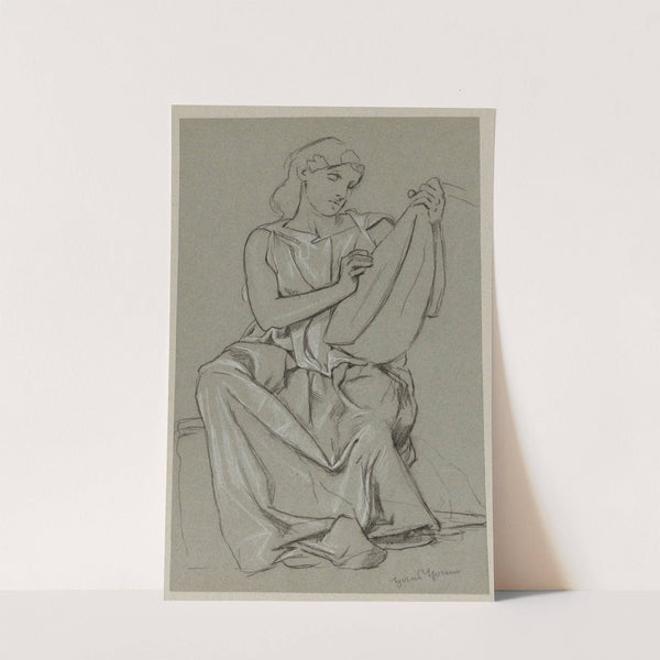 Woman Playing the Lute (1895) by Hans Thoma