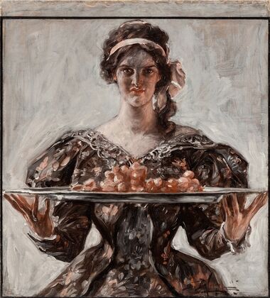 Woman Presenting Holiday Platter
