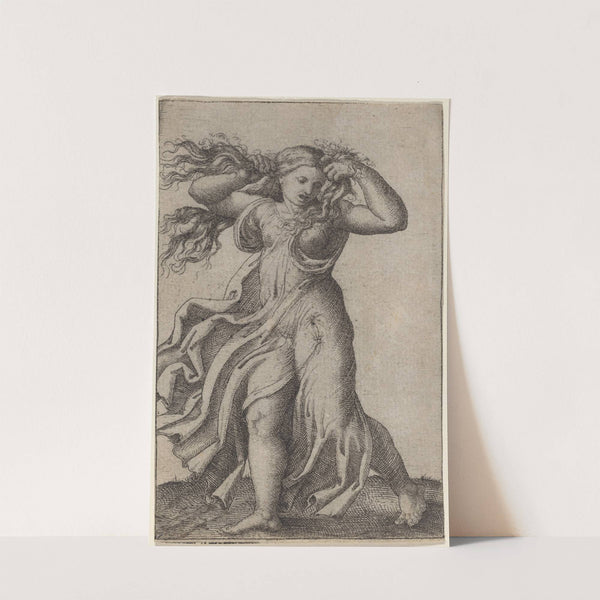 Woman Pulling Her Hair by Marcantonio Raimondi