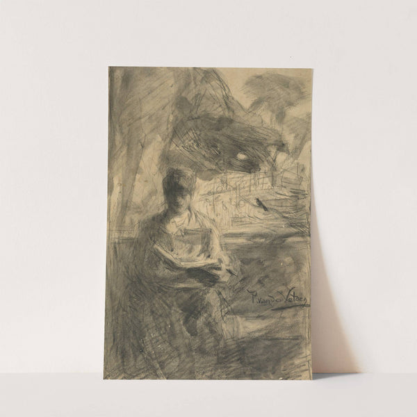 Woman reading by Petrus van der Velden