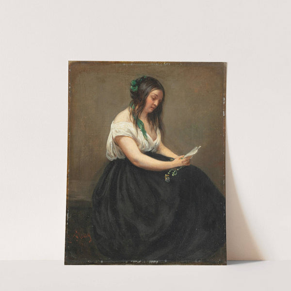 Woman Reading a Letter by François Antoine Léon Fleury