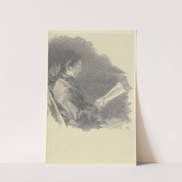 Woman reading in an armchair (1872) by Louis Eysen