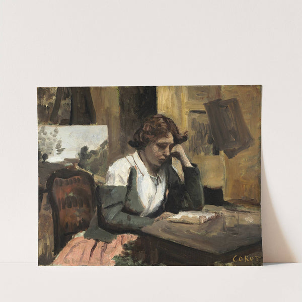Woman Reading in the Studio by Jean-Baptiste-Camille Corot