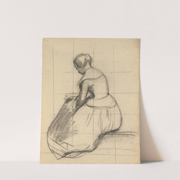 Woman Reading, sketch for Signing of the Compact in the Cabin of the Mayflower by Edwin White