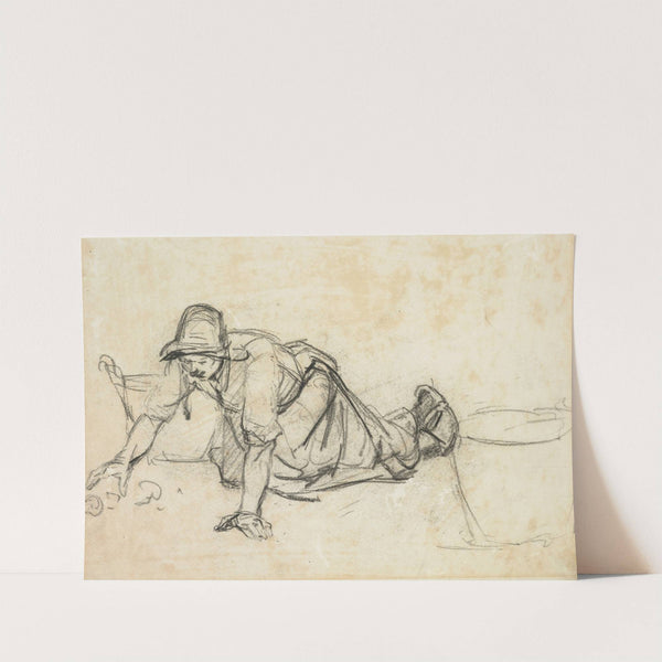 Woman scrubbing by Petrus van der Velden