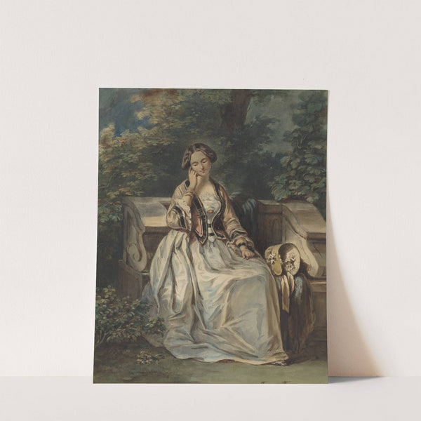 Woman Seated In A Bower by Eugène Devéria