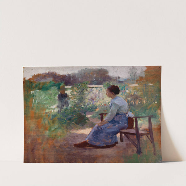 Woman Seated in a Garden by Eliphalet Fraser Andrews