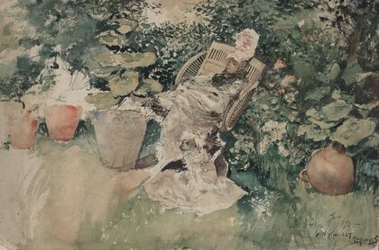 Woman Seated in a Garden