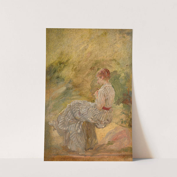 Woman sewing by Marie Bracquemond