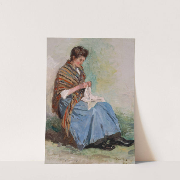 Woman Sewing (1902) by Asai Chū