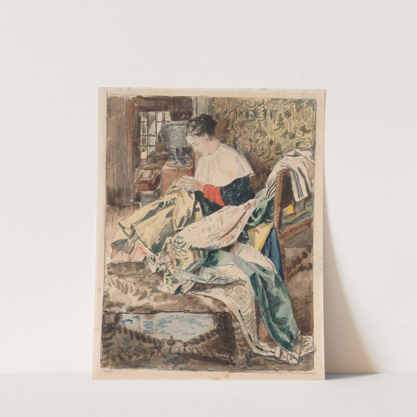 Woman Sewing by Henri de Braekeleer