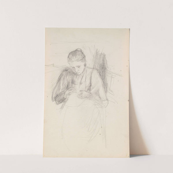 Woman sewing by Signe Scheel