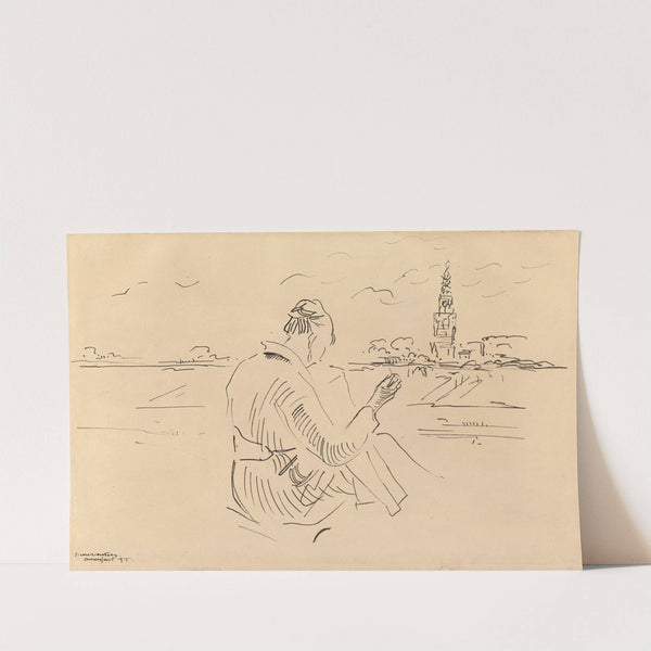 Woman Sewing before Amersfoort by Rik Wouters